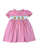 Girls Hand Smocked Pumpkin Dress | Boutique Pink Fall Dress