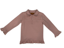 Ellie 1/4 Zip Pullover – Rose Gingham Girls Top