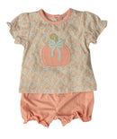 Girls Floral Pumpkin Applique Bloomer Set | Boutique Fall Toddler Outfit