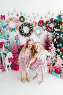 Pink Nutcracker 3/4 Sleeve Pocket Twirl Dress