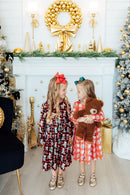 Plaid Trees L/S Pocket Twirl Dress