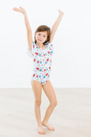 SALE Proudly Patriotic S/S Flutter Sleeve Leotard