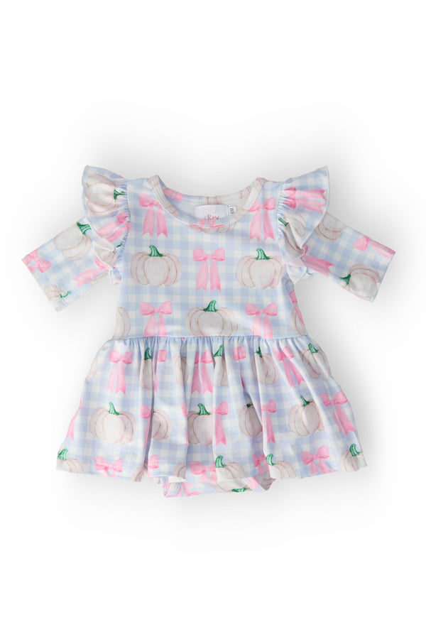 SALE Pumpkin Picnic Twirl Flutter Bodysuit