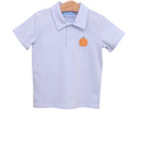 Pumpkin Patch Polo – Classic Striped Boys Polo with Pumpkin Appliqué