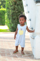Boys Puppy Paws Pocket Jon Jon – Blue Stripe & Yellow