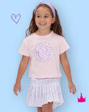 Azarhia Girls Glitter Leopard Smiley Pink Boxy Tee | Boutique Girls Graphic Shirt