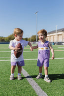 Boys Purple Tiger Smocked Jon Jon – LSU-Inspired Baby & Toddler Game Day Jon Jon | The Prissy Pelican Boutique Bossier City, LA