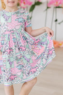 SALE Quilted Dinos S/S Pocket Twirl Dress