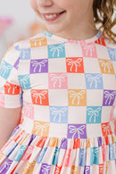 SALE Rainbow Ribbons S/S Pocket Twirl Dress