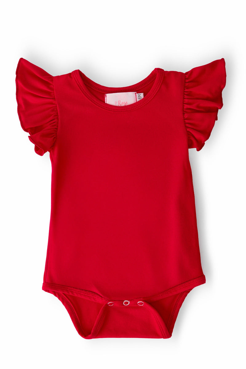Red S/S Flutter Bodysuit
