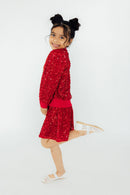 Red Velvet Sequin Twirl Skort