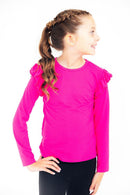 Hot Pink L/S Ruffle Tee