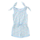 Girls Blue & Pink Floral Tie Shoulder Romper | Bossier City, LA