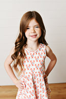 Girls White & Red Crawfish Twirl Dress with Blue Bow | Bossier City, LA