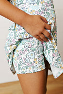 Girls Aqua Bloom Floral Athletic Twirl Dress | Built-In Shorts | Bossier City, LA