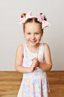 Girls Pastel Bow Athletic Twirl Dress | Built-In Shorts | Bossier City, LA