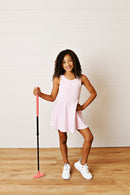 Girls Pink Gingham Athletic Twirl Dress | Built-In Shorts | Bossier City, LA
