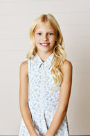 Girls Blue Chintz Floral Athletic Twirl Dress | Built-In Shorts | Bossier City, LA