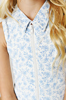 Girls Blue Chintz Floral Athletic Twirl Dress | Built-In Shorts | Bossier City, LA
