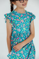 SALE Betta Blooms Flutter Sleeve Twirl Dress