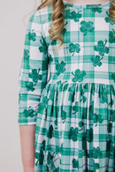 SALE Lucky One 3/4 Sleeve Pocket Twirl Dress