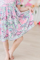 SALE Quilted Dinos S/S Pocket Twirl Dress
