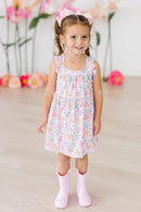 SALE Springtime Bows Ruffle Cross Back Dress