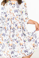 SALE Stay Spooky 3/4 Sleeve Pocket Twirl Dress