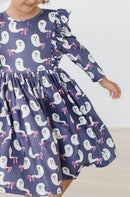 SALE Tied with a Boo 3/4 Ruffle Twirl Dress