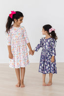 SALE Tied with a Boo 3/4 Ruffle Twirl Dress