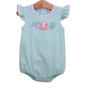Sea Life Flutter Bubble Romper | Baby Girl Ocean Outfit | Boutique Summer Bubble