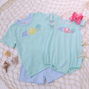 Sea Life Flutter Bubble Romper | Baby Girl Ocean Outfit | Boutique Summer Bubble