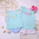 Sea Life Flutter Short Set | Girls Ocean Outfit | Boutique Summer Short Set