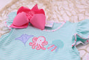 Sea Life Flutter Bubble Romper | Baby Girl Ocean Outfit | Boutique Summer Bubble