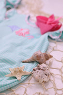 Sea Life Flutter Bubble Romper | Baby Girl Ocean Outfit | Boutique Summer Bubble