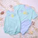Sea Life Bubble Romper | Baby Boy Ocean Outfit | Boutique Summer Bubble