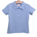 Boys Cornflower Blue Stripe Polo Shirt | Classic Short Sleeve Boutique Polo | Bossier City, LA