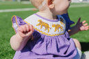 Girls Purple Tiger Smocked Bubble – LSU-Inspired Baby Girl Game Day Bubble | The Prissy Pelican Boutique Bossier City, LA