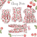 Cherry Picnic Baby Girl Bamboo Bubble Romper