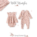 Wild Wrangler/Pink Bamboo Ruffle Zipper Romper - Western