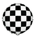 17" Checkerboard Round Mylar Balloon – Perfect for Race Car Parties