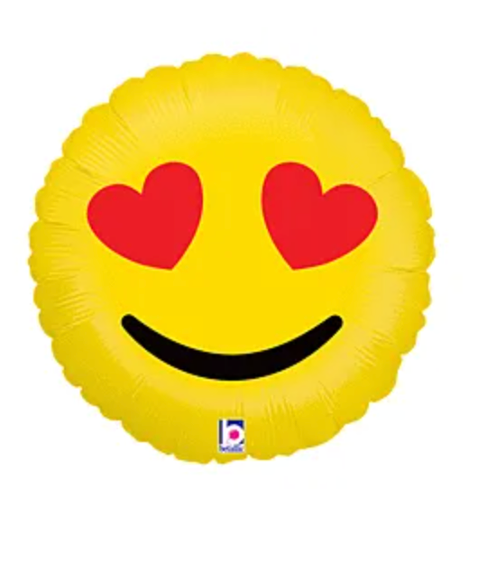 18" Heart Eye Emoji Balloon – Perfect for Valentine's Day Fun and Love
