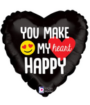 18" Happy Heart Eye Emoji Mylar Balloon - Perfect for Valentine's Day!