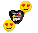 18" Happy Heart Eye Emoji Mylar Balloon - Perfect for Valentine's Day!