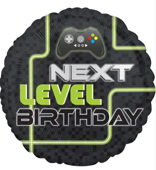 17" Level Up Round Birthday Balloon - Perfect for Gaming Celebrations!