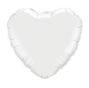 18" White Mylar Heart Balloon - Perfect for Valentine's & Celebrations