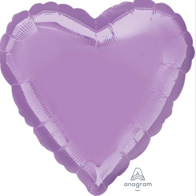 18" Lilac Metallic Heart Balloon – Perfect for Valentine's & Celebrations
