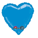 18" Blue Metallic Heart Balloon – Perfect for Love & Valentine's Day