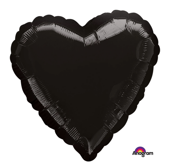 17" Black Heart Balloon