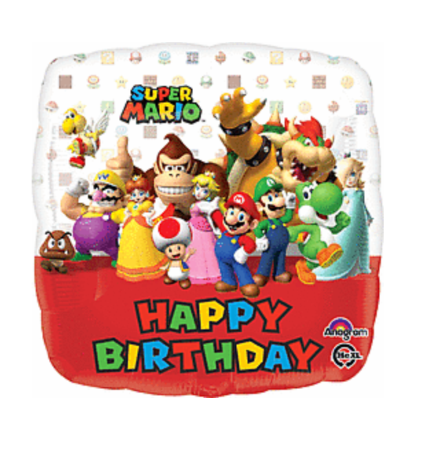 17" Mario Bros Birthday Balloon